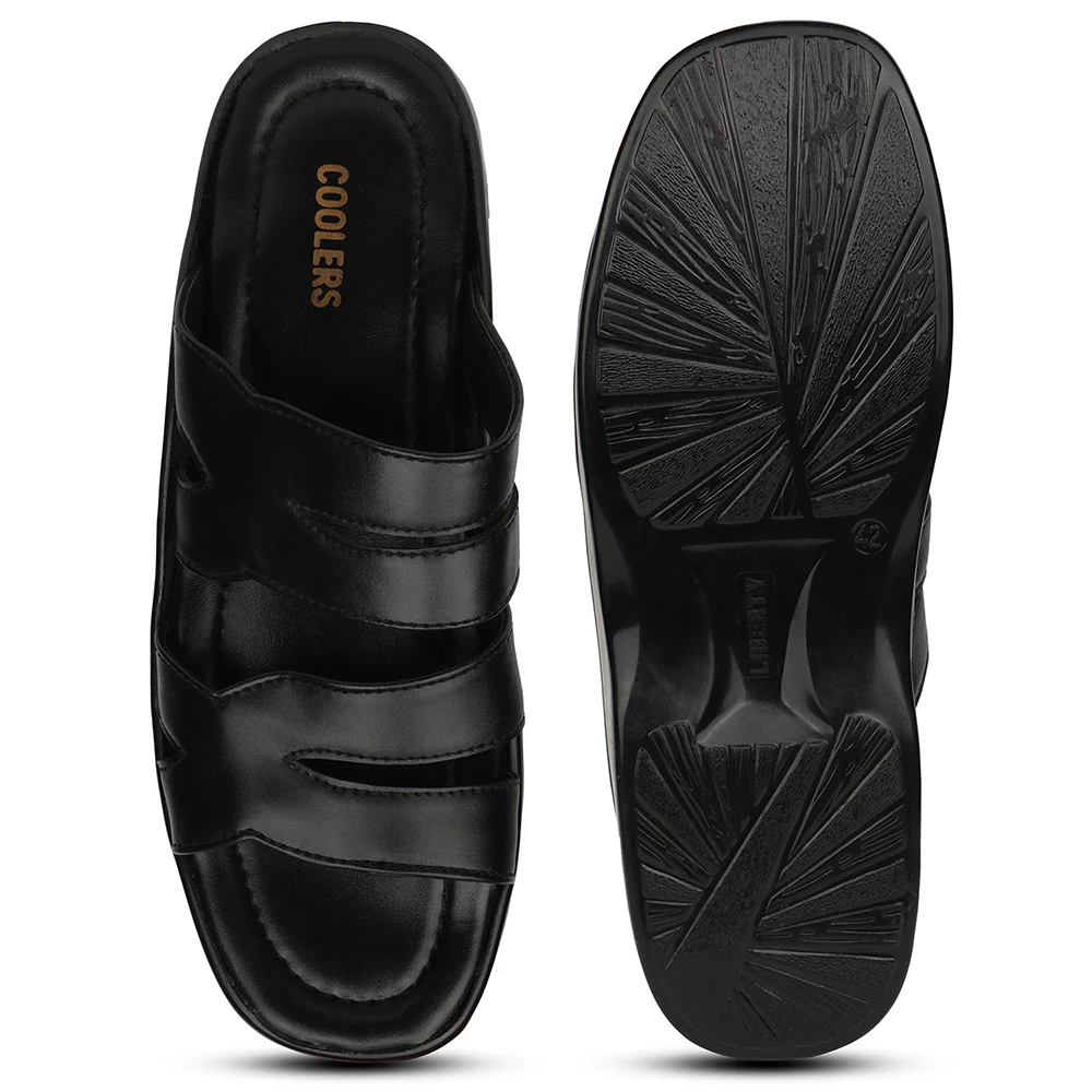 Coolers Black Casual Slipper For Men COOL99-625 By Liberty - Image 4