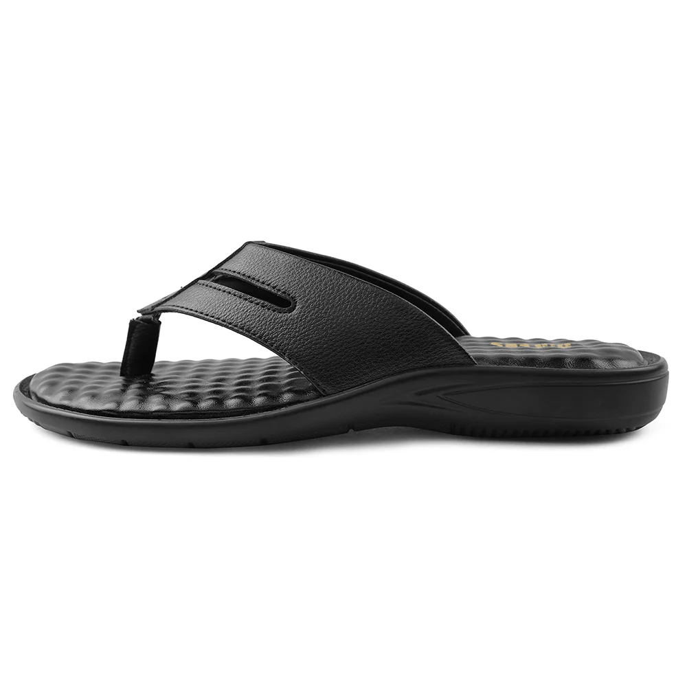 Coolers Black Casual Slipper For Men HML-2E By Liberty - Image 3