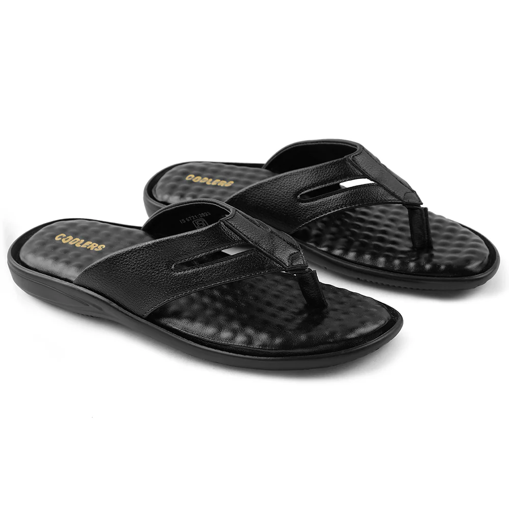 Coolers Black Casual Slipper For Men HML-2E By Liberty - Image 5