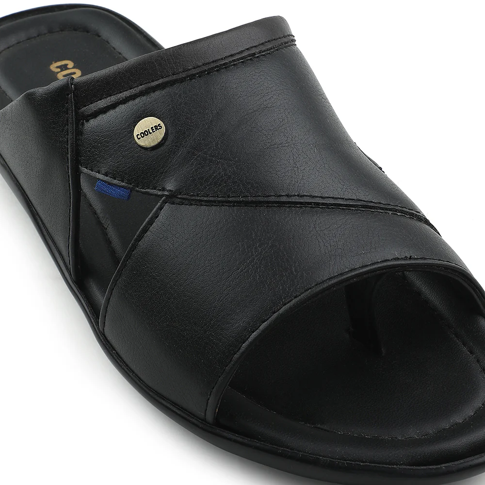 Coolers Black Casual Slipper For Men LIGHTER-2 By Liberty - Image 5