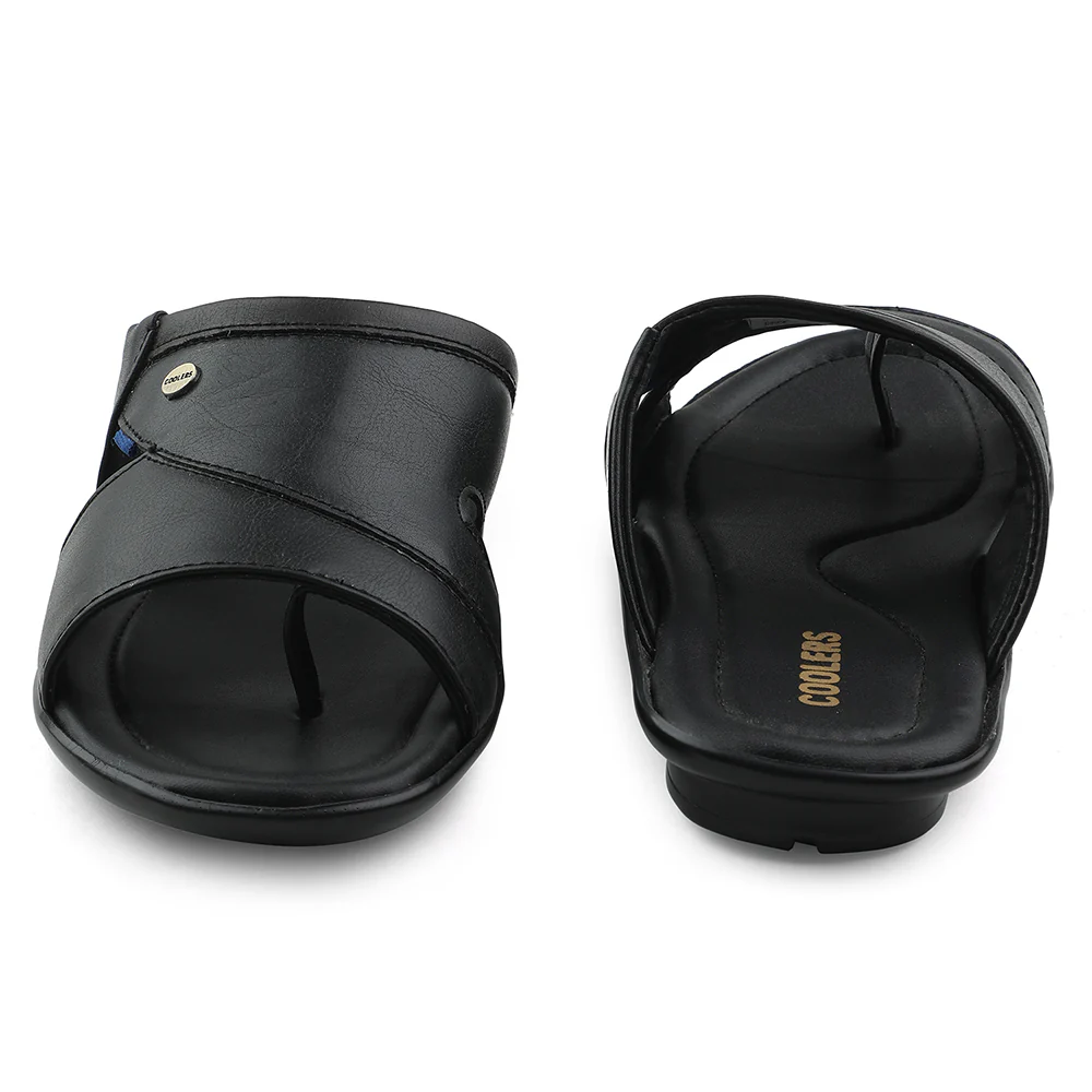 Coolers Black Casual Slipper For Men LIGHTER-2 By Liberty - Image 6