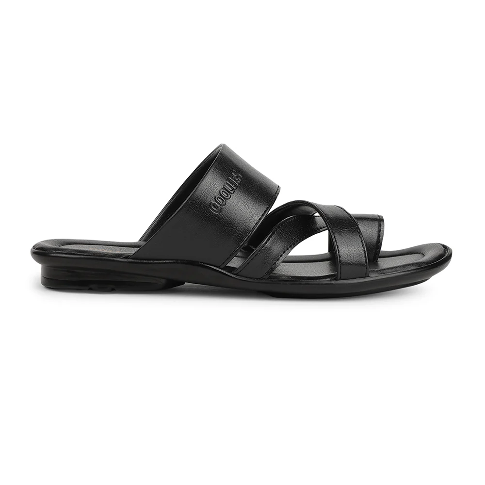 Coolers Black Casual Slipper For Men ORTIZ-36 By Liberty - Image 2
