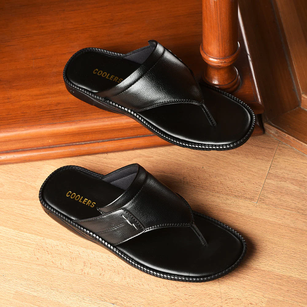 Coolers Black Casual Slipper For Men VCL-26 By Liberty - Image 4