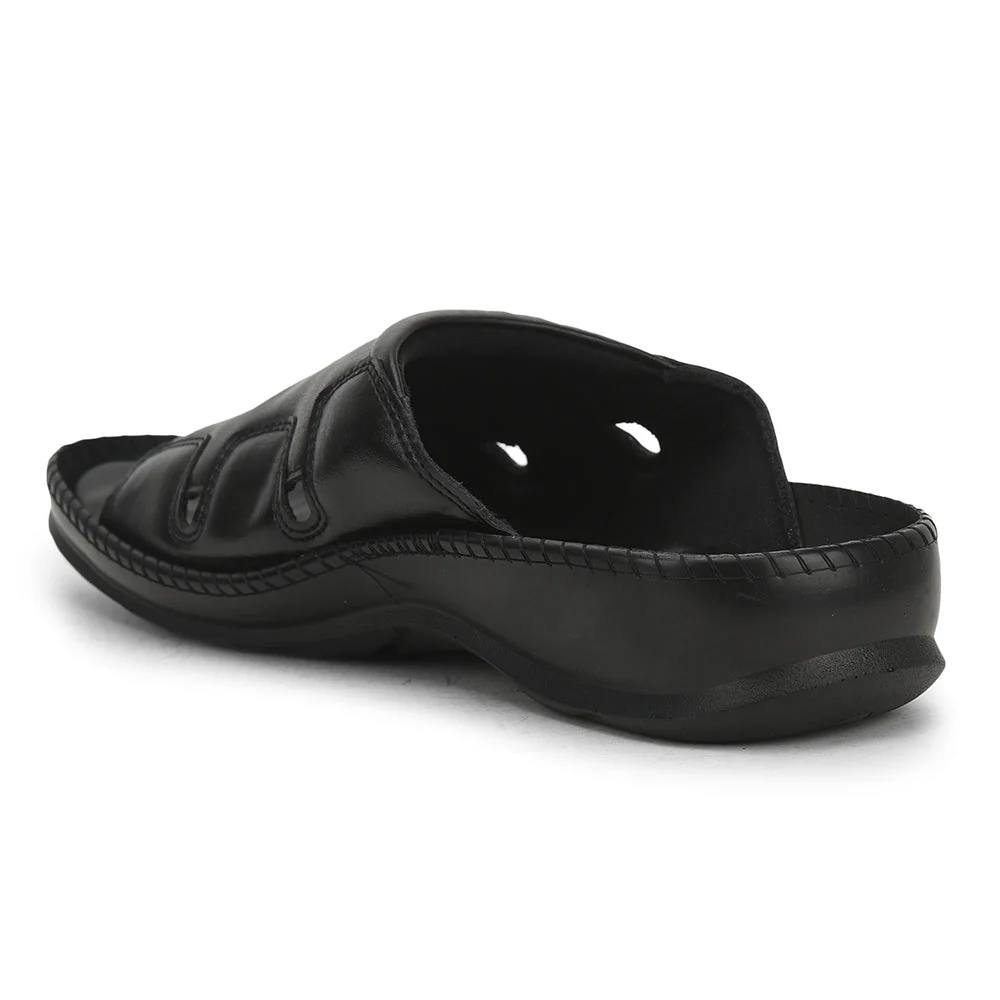 Coolers Black Casual Slippers For Men META-2 By Liberty - Image 4