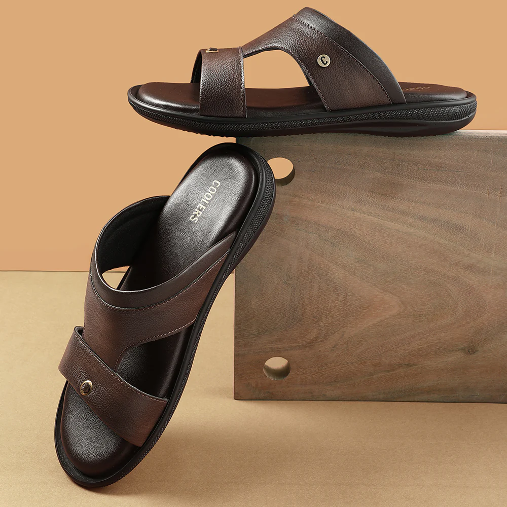 Coolers Brown Casual Slipper For Men VCL-24 By Liberty - Image 4