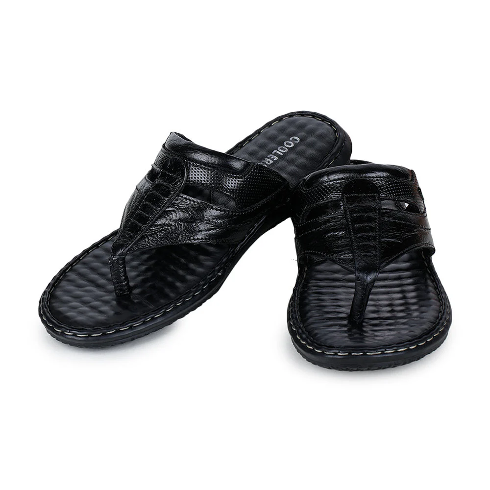 Coolers By Liberty DTL-3 Casual Black Slippers & Flip-Flop For Men - Image 3