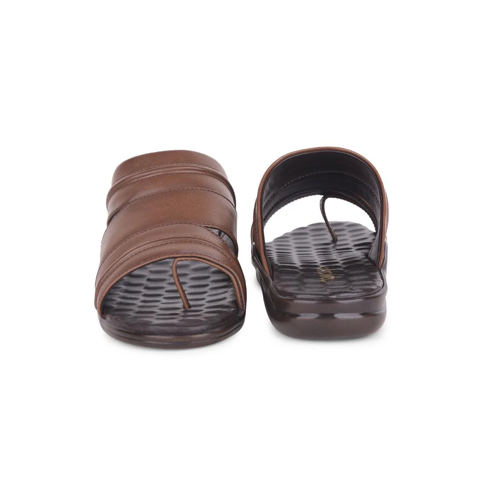 Coolers Tan Casual Slippers For Men 7193-901 By Liberty - Image 5