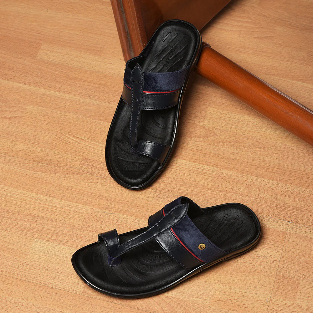 Coolers Casual Navy Blue Toe Ring Slipper For Men OLP-6 By Liberty - Image 4