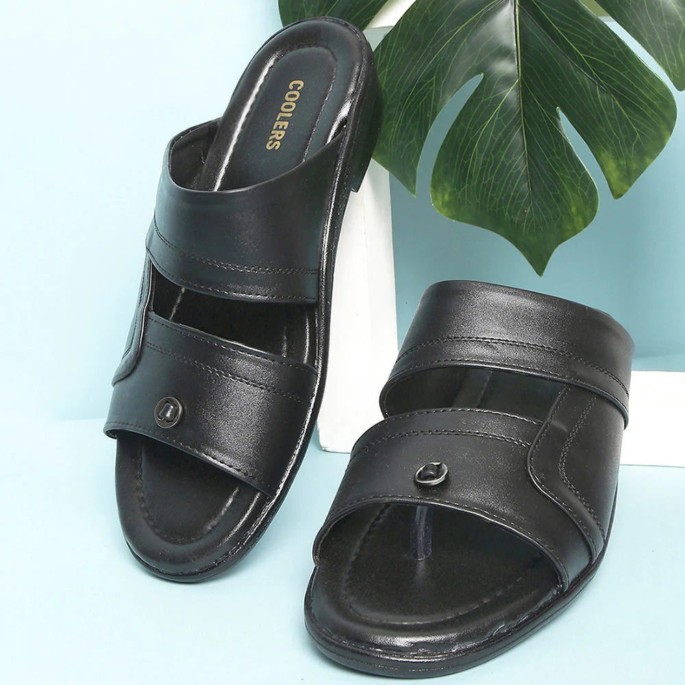Coolers Casual (Black) Slippers For Men 7153-44 By Liberty - Image 3