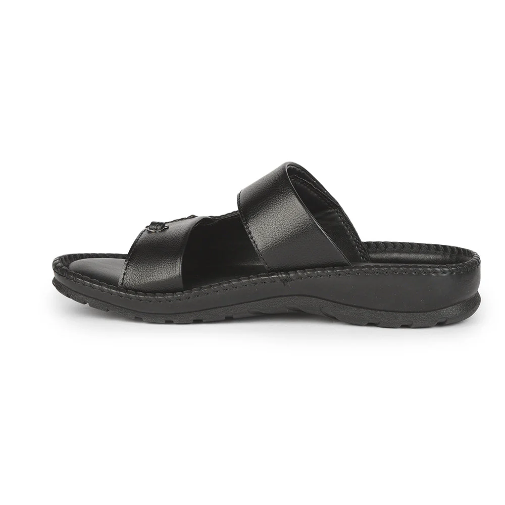 Coolers Casual (Black) Slippers For Men AVN-21 By Liberty - Image 3