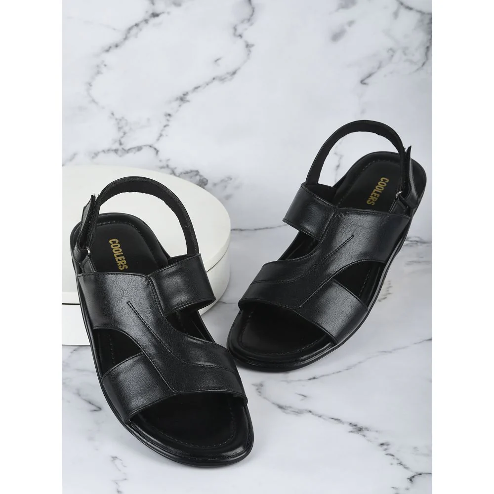 Coolers Casual Black Sandal For Men LB-322E By Liberty - Image 3