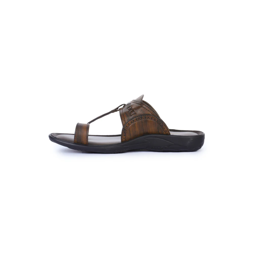 Coolers Casual Brown Toe Ring Slippers For Men A17-04 By Liberty - Image 3