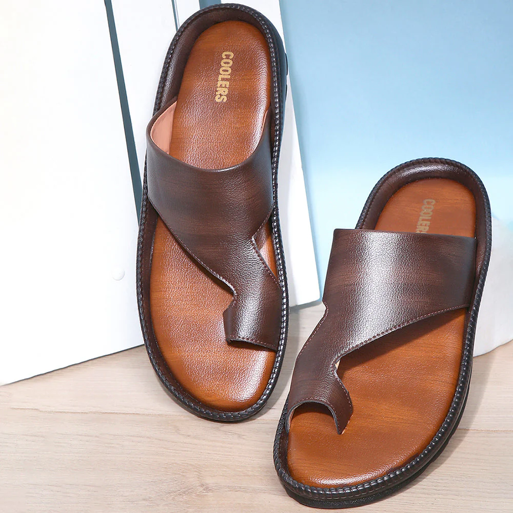 Coolers Casual Brown Toe Ring Slippers For Men JPL-222 By Liberty - Image 3