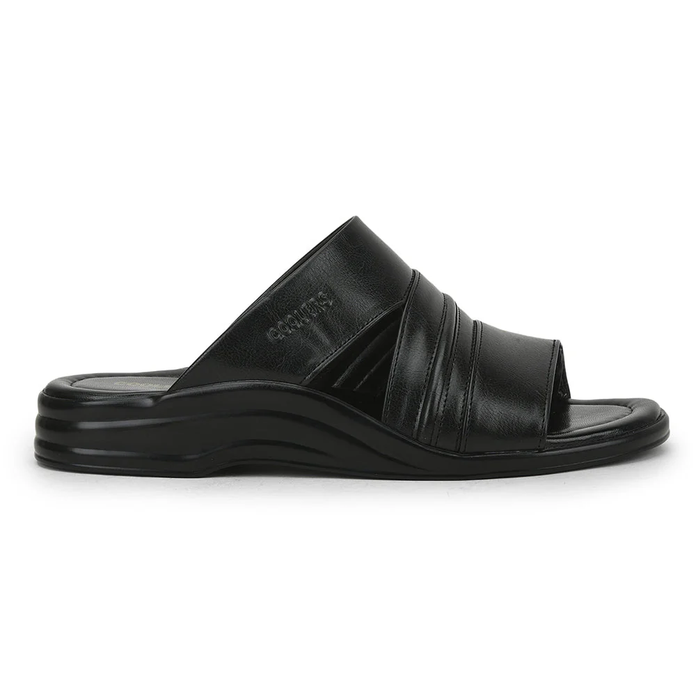 Coolers Casual Slippers For Men (Black) 7123-805D By Liberty - Image 2
