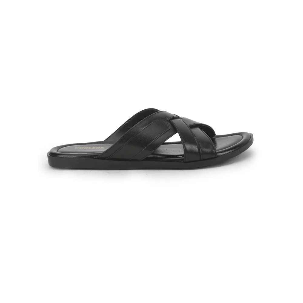 Coolers Casual Slippers For Men (Black) SUBWAY-1E By Liberty - Image 2