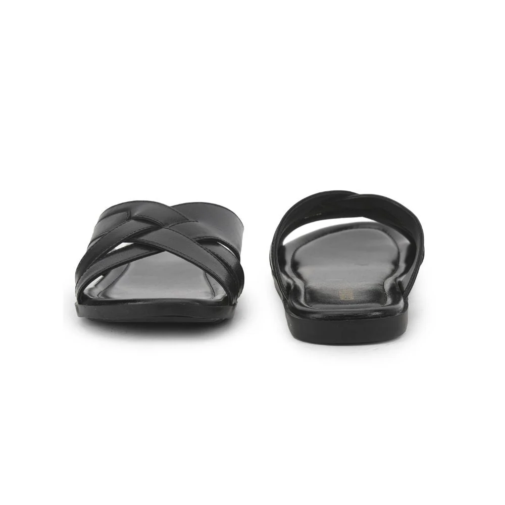 Coolers Casual Slippers For Men (Black) SUBWAY-1E By Liberty - Image 3