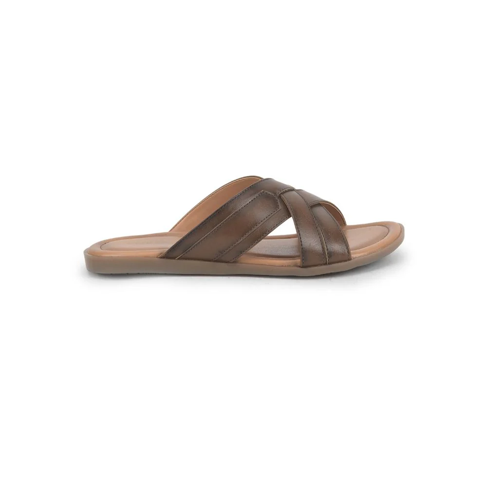 Coolers Casual Slippers For Men (Tan) SUBWAY-1E By Liberty - Image 2