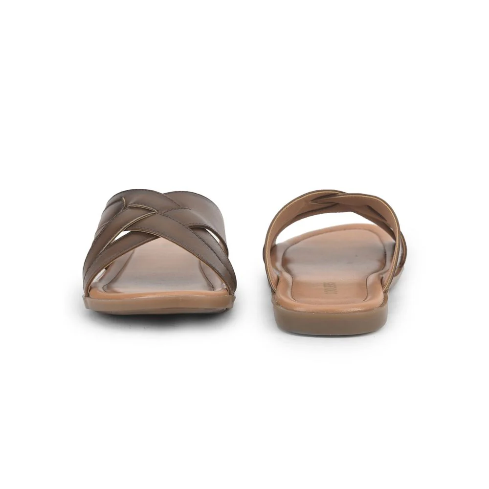 Coolers Casual Slippers For Men (Tan) SUBWAY-1E By Liberty - Image 3
