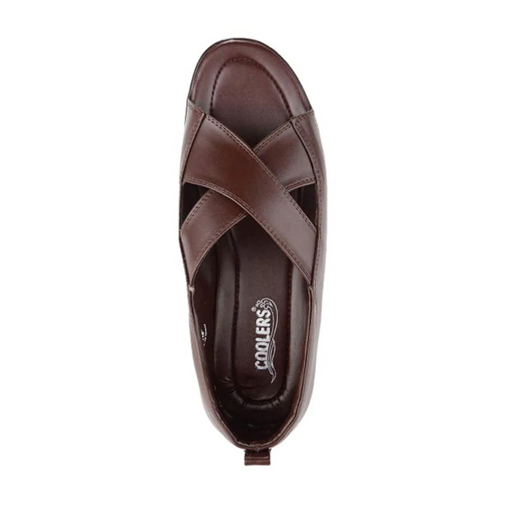 Coolers Formal (Brown) Sandals For Men 7194-118 By Liberty - Image 3