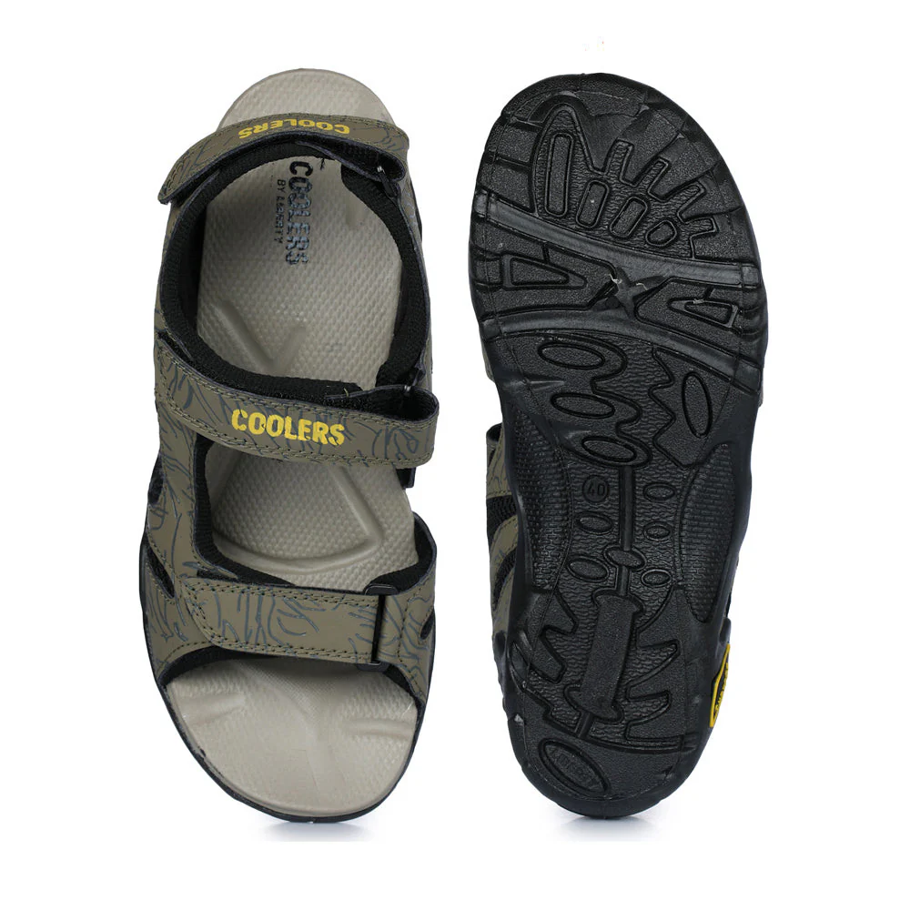 Coolers Sporty Olive Green Sandals For Men 8141-05 By Liberty - Image 2