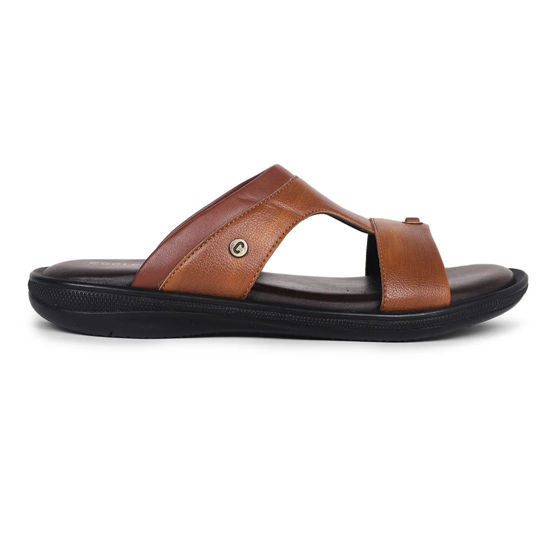 Coolers Tan Casual Slipper For Men VCL-24 By Liberty - Image 2