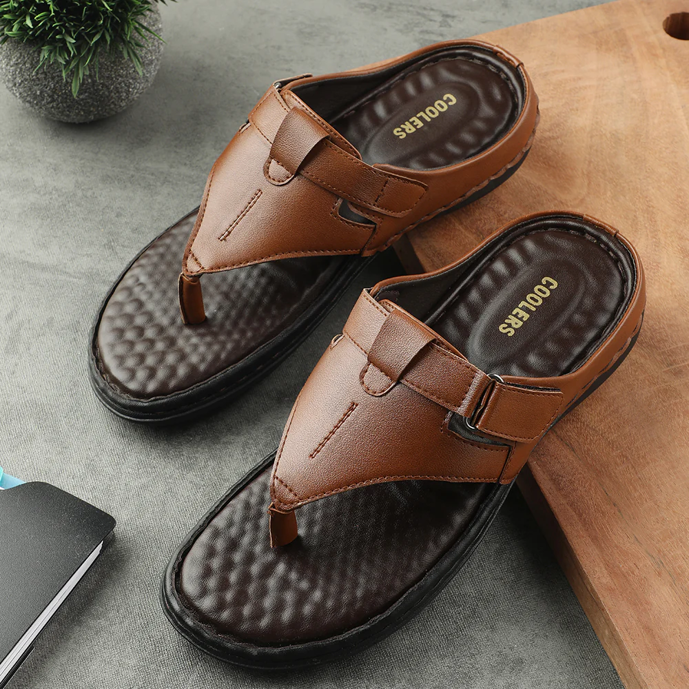 Coolers Tan Casual Slipper For Men VSL-13E By Liberty - Image 2