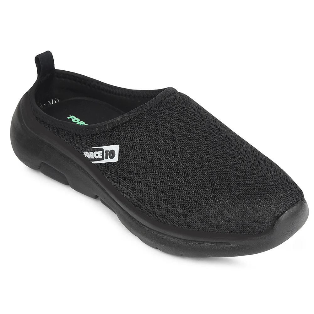 Force 10 Black Non Lacing Casual Mules For Men RWM-13 By Liberty