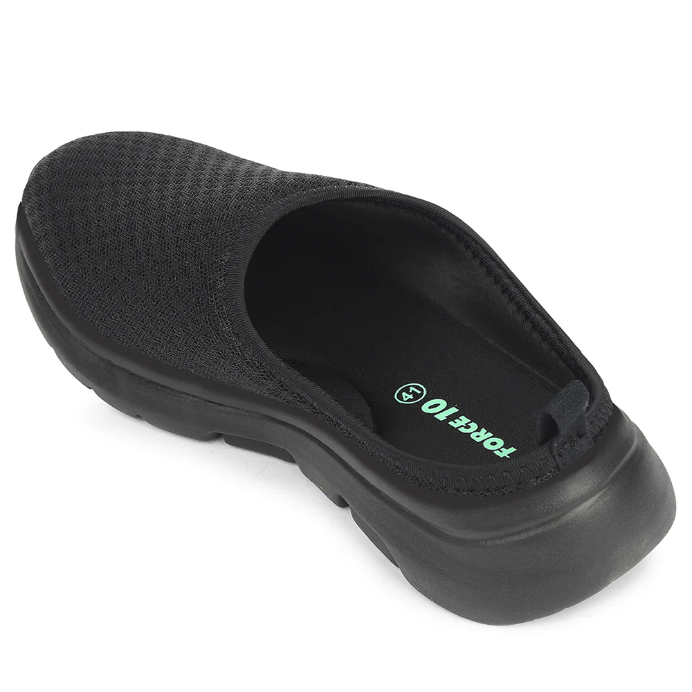 Force 10 Black Non Lacing Casual Mules For Men RWM-13 By Liberty - Image 4