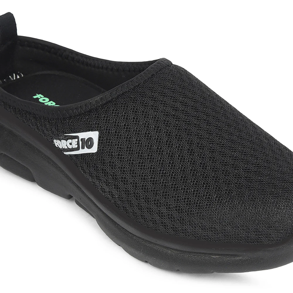Force 10 Black Non Lacing Casual Mules For Men RWM-13 By Liberty - Image 5