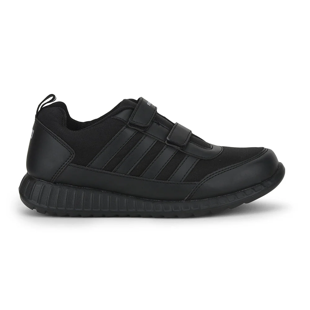 Force 10 Black Non Lacing Uniform School Shoes For Kids 9906-90SV By Liberty - Image 2