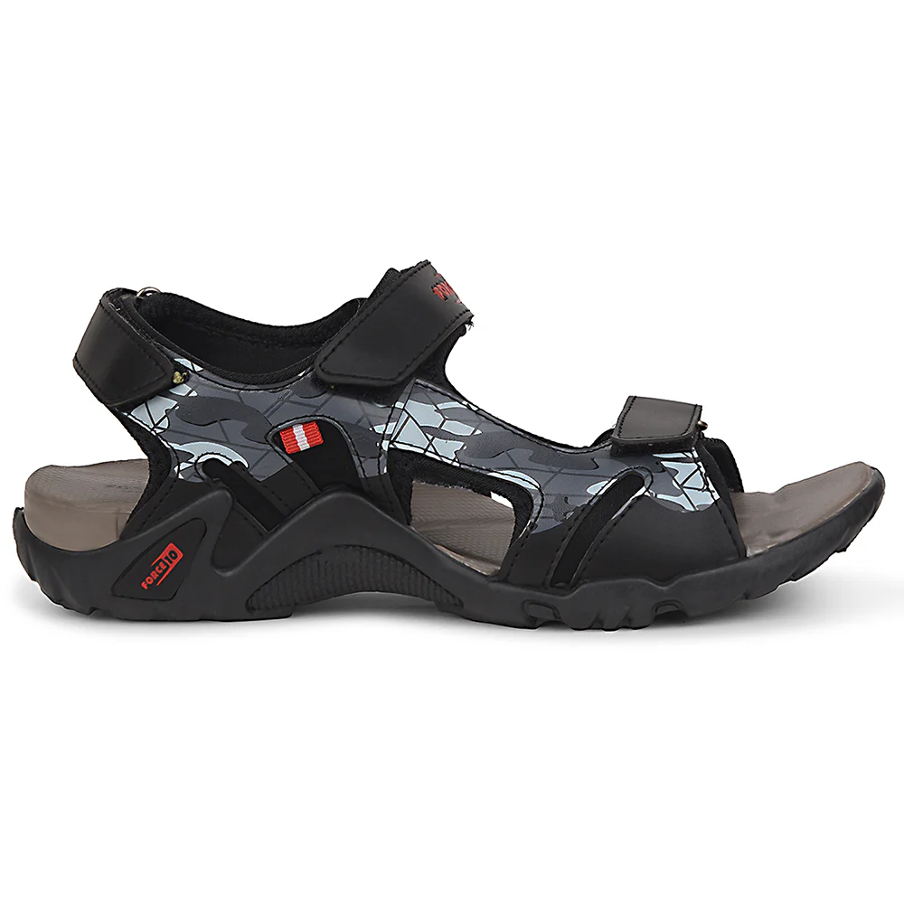 Force 10 Black Sporty Casual Sandal For Men 8141-20 By Liberty - Image 2