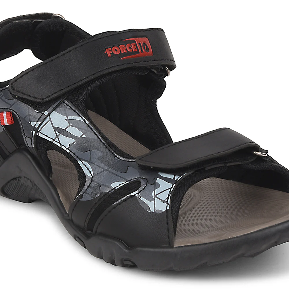 Force 10 Black Sporty Casual Sandal For Men 8141-20 By Liberty - Image 5