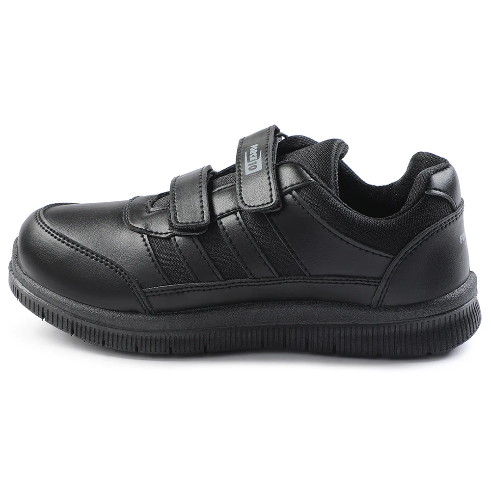 Force 10 Black Uniform Velcro School Shoe For Kids GOLA-03 By Liberty - Image 3