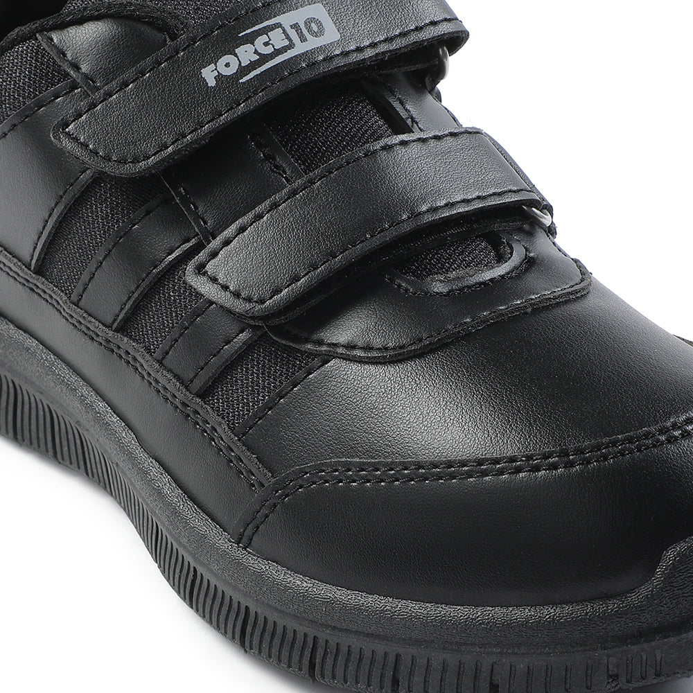 Force 10 Black Uniform Velcro School Shoe For Kids GOLA-03 By Liberty - Image 6