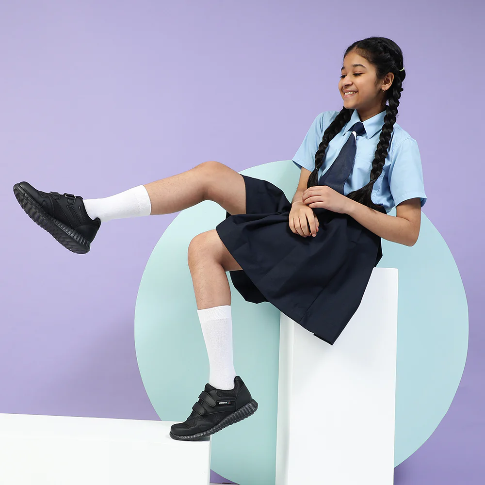 Force 10 Black Velcro Uniform School Shoes For Kids 9906-90VGN By Liberty - Image 6