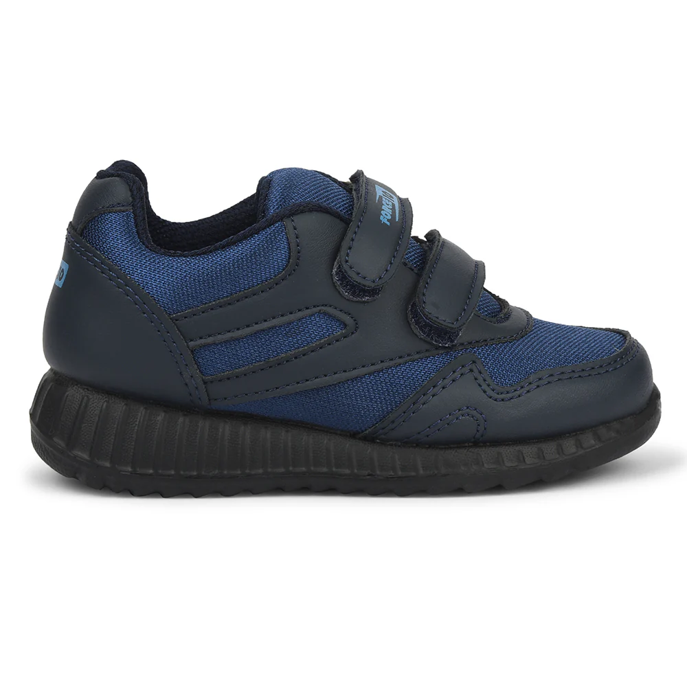 Force 10 Blue Non Lacing Uniform School Shoes For Kids 9906-90VGN By Liberty - Image 2