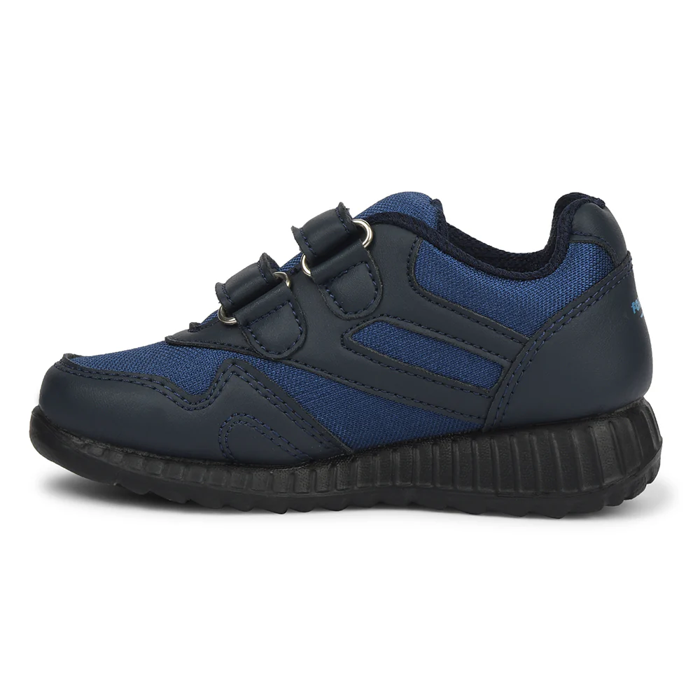 Force 10 Blue Non Lacing Uniform School Shoes For Kids 9906-90VGN By Liberty - Image 3