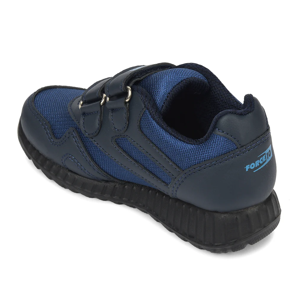 Force 10 Blue Non Lacing Uniform School Shoes For Kids 9906-90VGN By Liberty - Image 5
