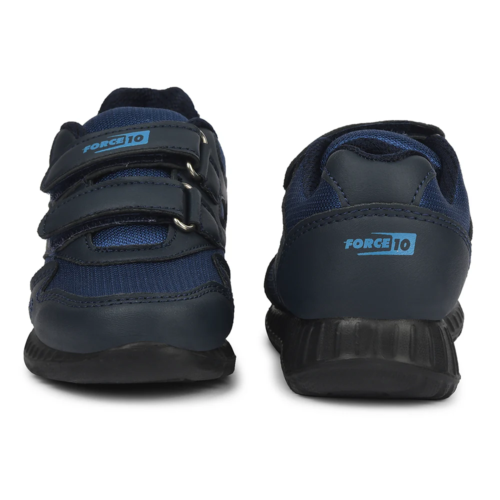 Force 10 Blue Non Lacing Uniform School Shoes For Kids 9906-90VGN By Liberty - Image 6