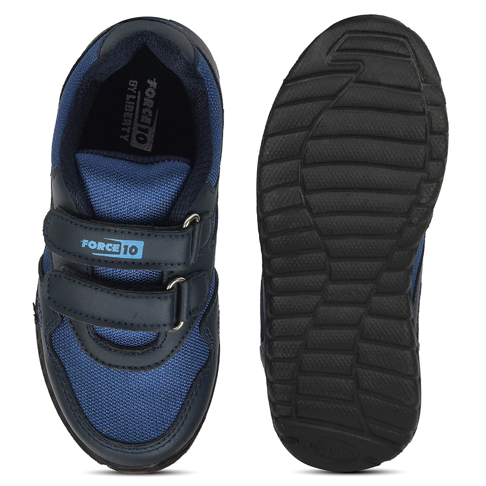 Force 10 Blue Non Lacing Uniform School Shoes For Kids 9906-90VGN By Liberty - Image 7