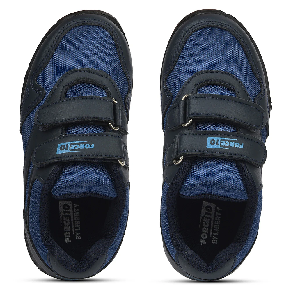 Force 10 Blue Non Lacing Uniform School Shoes For Kids 9906-90VGN By Liberty - Image 8