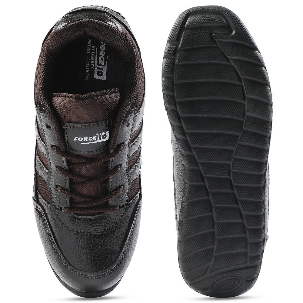 Force 10 Brown Lacing Uniform School Shoes For Kids ELECTRA By Liberty - Image 10