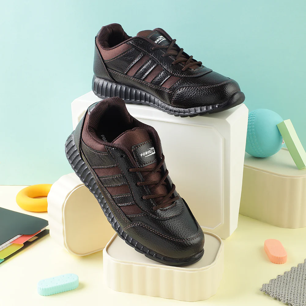 Force 10 Brown Lacing Uniform School Shoes For Kids ELECTRA By Liberty - Image 4