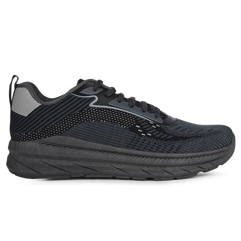 Force 10 Dark Grey Sports Lacing Running Shoes For Men MATCHER-8E By Liberty - Image 2