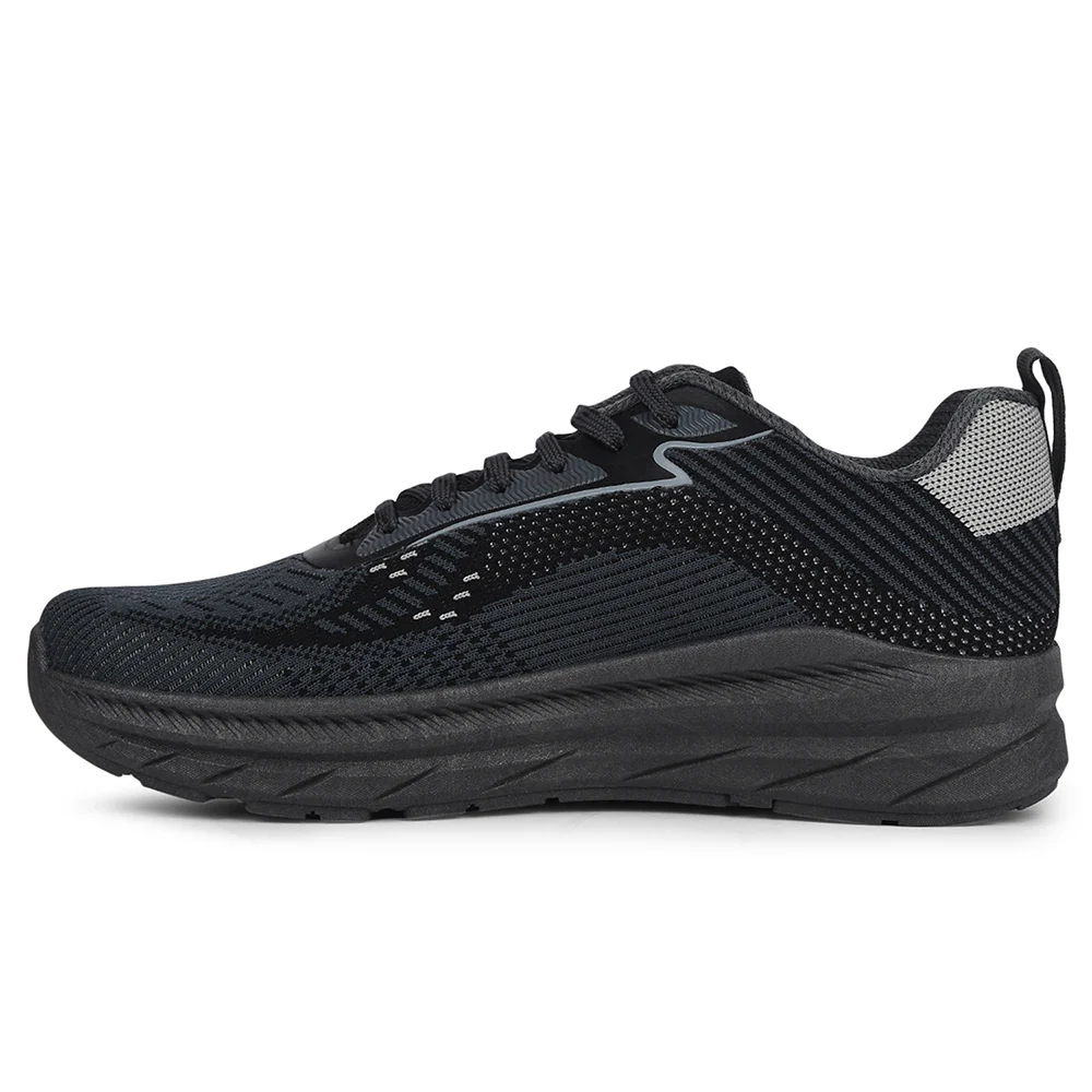 Force 10 Dark Grey Sports Lacing Running Shoes For Men MATCHER-8E By Liberty - Image 3
