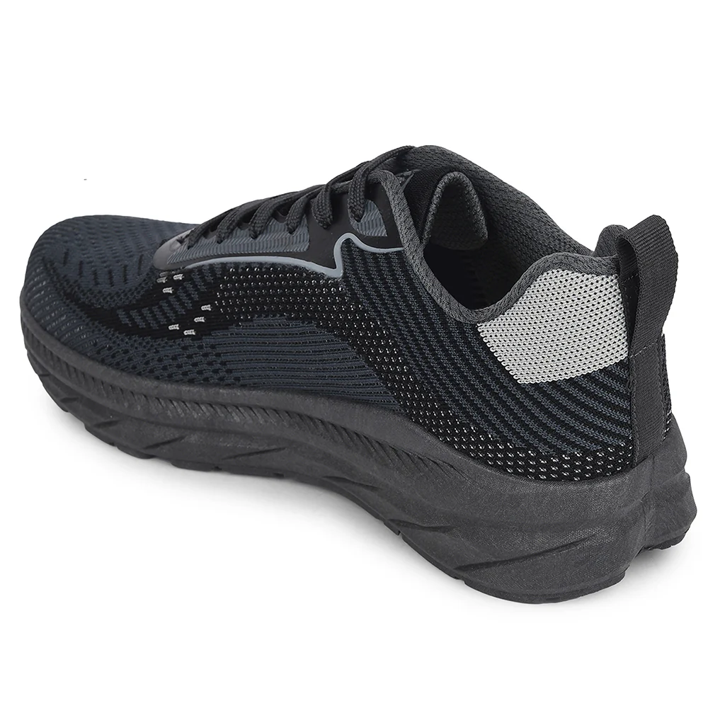 Force 10 Dark Grey Sports Lacing Running Shoes For Men MATCHER-8E By Liberty - Image 5