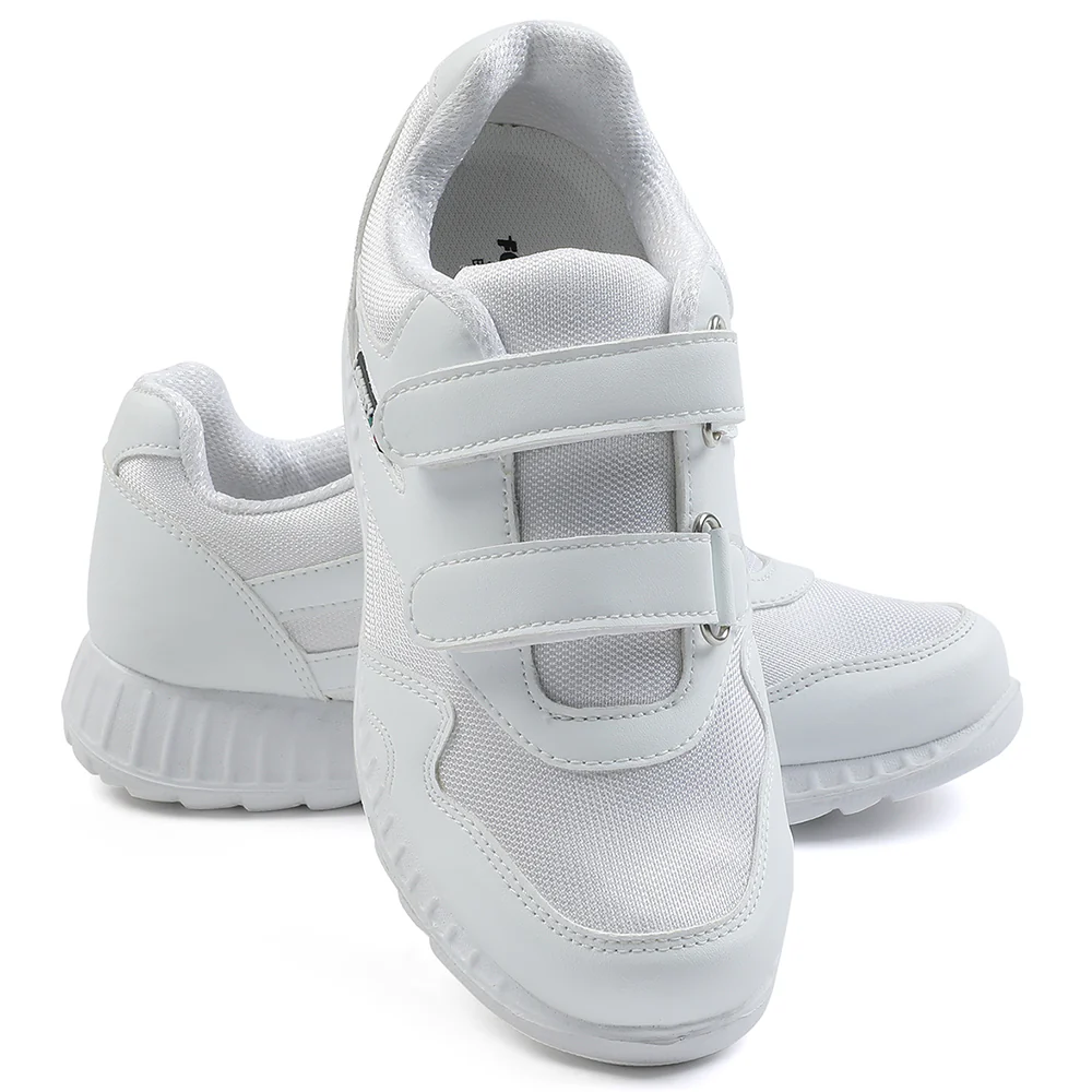 Force 10 White Velcro Uniform School Shoes For Kids 9906-90VGN By Liberty - Image 11