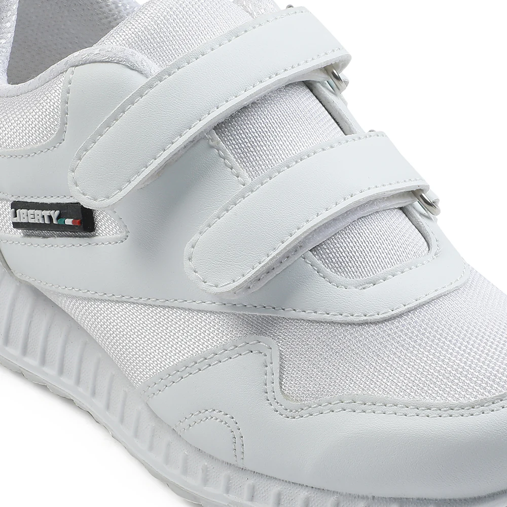 Force 10 White Velcro Uniform School Shoes For Kids 9906-90VGN By Liberty - Image 7