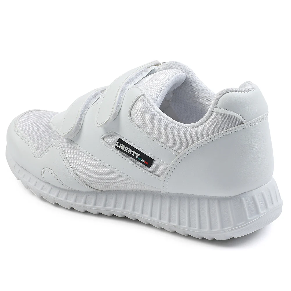 Force 10 White Velcro Uniform School Shoes For Kids 9906-90VGN By Liberty - Image 9
