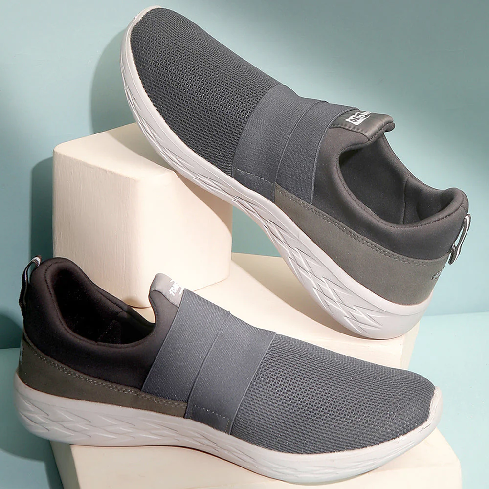 Force 10 Sports Grey Slip-on Walking Shoes For Men TIGOZ By Liberty - Image 2